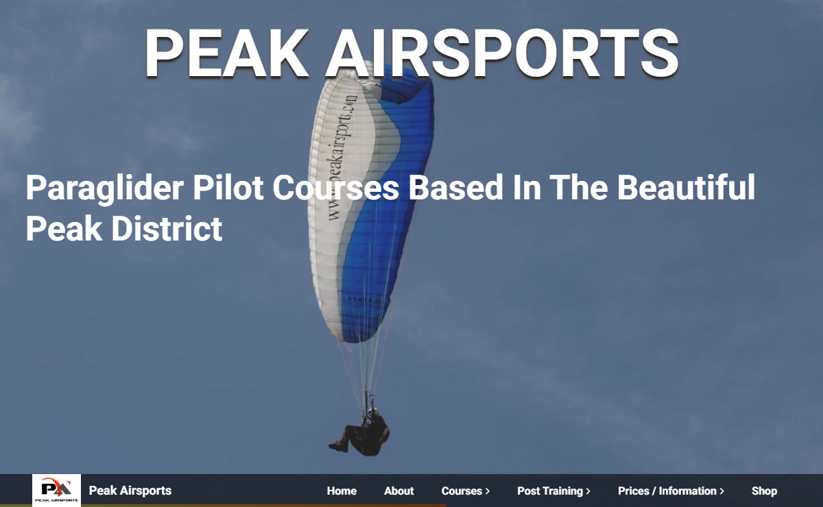 Peak Airsports Paragliding Courses Derbyshire Peak District