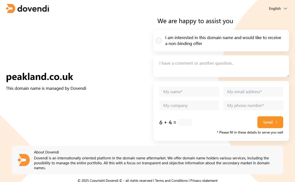 Dovendi - peakland.co.uk is now for sale