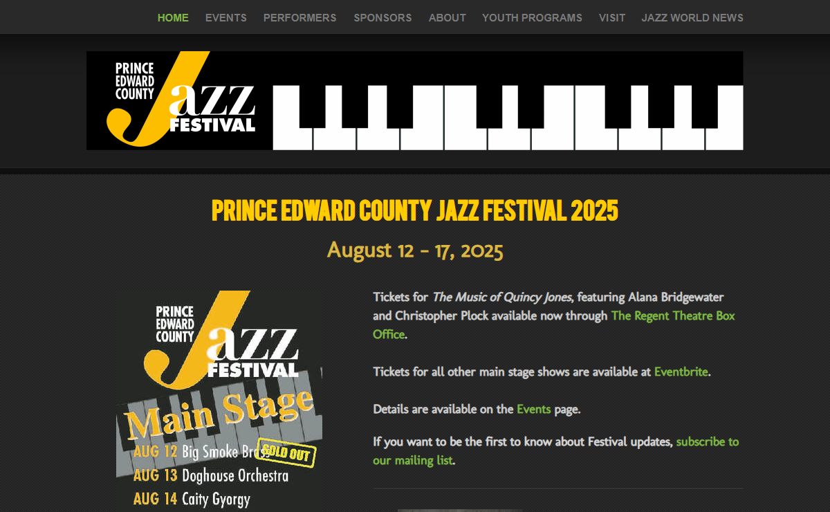 Prince   Edward   County  Jazz   Festival - Prince Edward County Jazz Festival