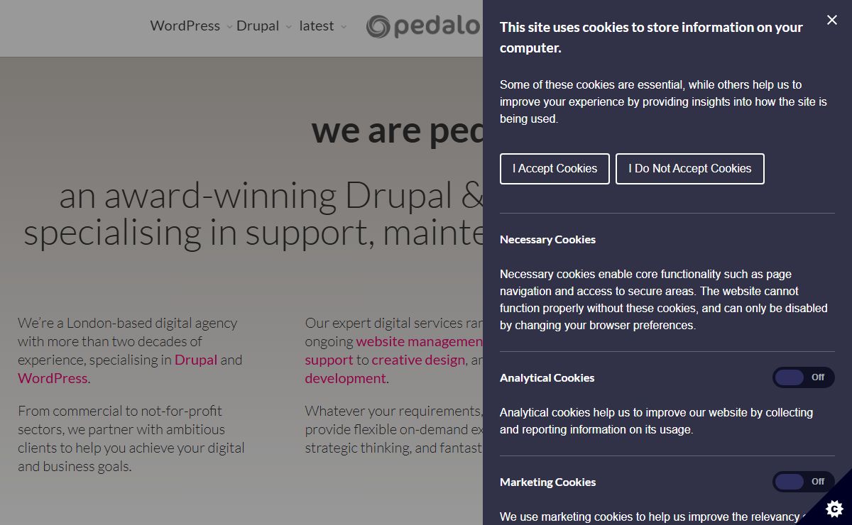 London WordPress Support Agency & Drupal Support Agency | Pedalo