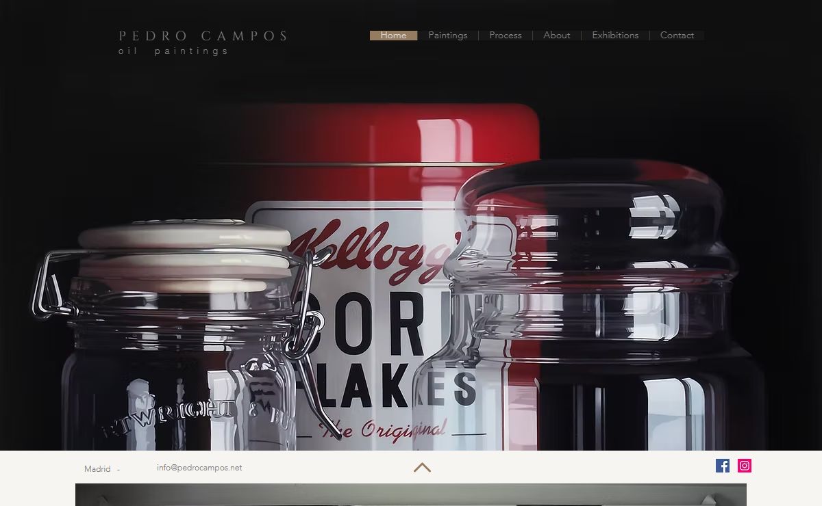 Artwork by Pedro Campos, photorealistic still life paintings,Madrid