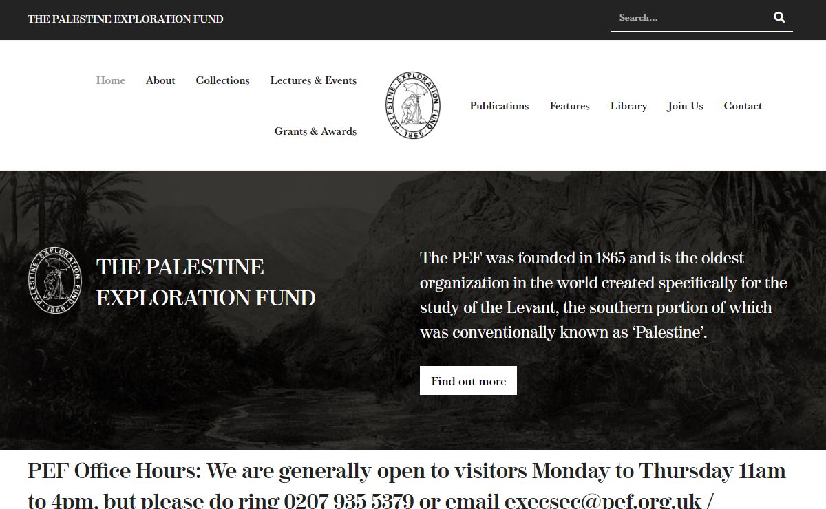 Home - The Palestine Exploration Fund