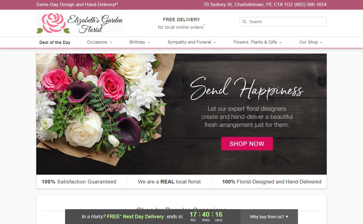 Same-Day Flower Delivery Queens County, Downtown Charlottetown PE | Local Queens County, Downtown Charlottetown Florist