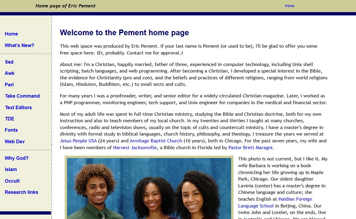 Pement home page