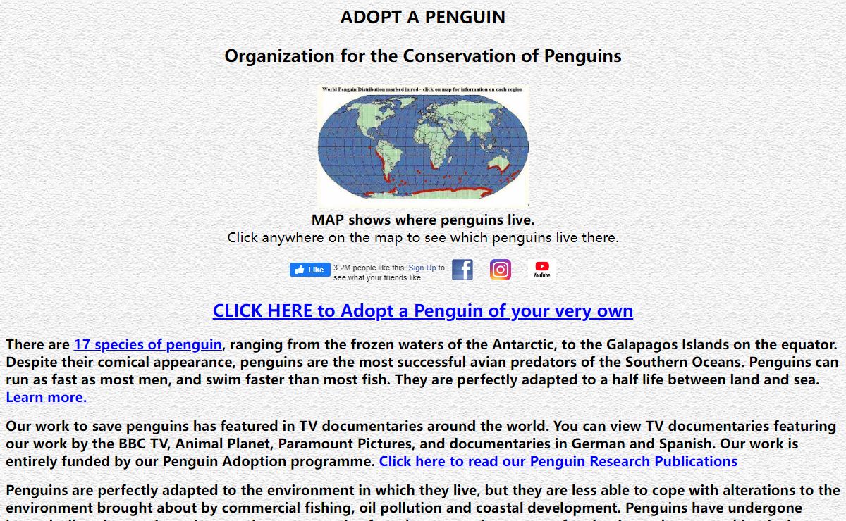 Adopt a penguin of your very own and name it. The only genuine penguin adoption from the Organization for the Conservation of Penguins.