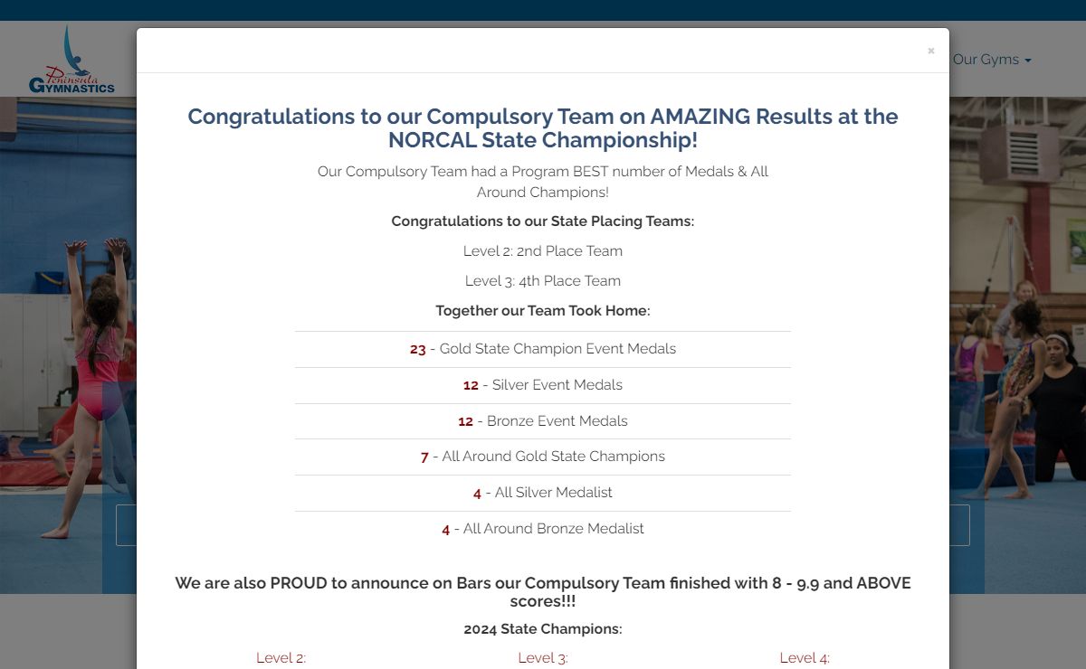 Peninsula Gymnastics – Professional Gymnastics Training Center