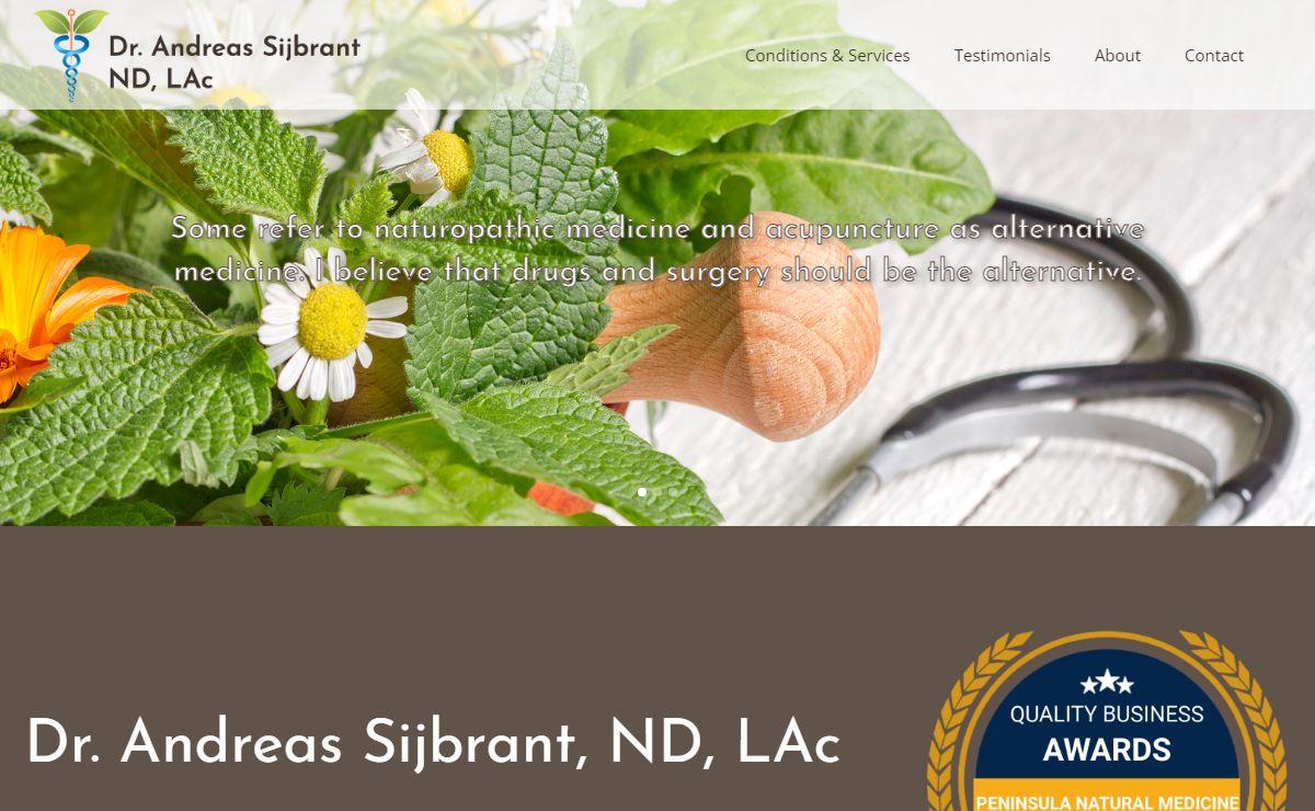Dr. Sijbrant provides alternative medicine, acupuncture, naturopathic and holistic treatments | Dr. Sijbrant is a Naturopathic Doctor and Acupuncturist working in the Bay Area