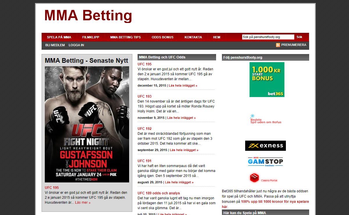 Jämför Kampsport / UFC Odds hos penshurstfooty.org