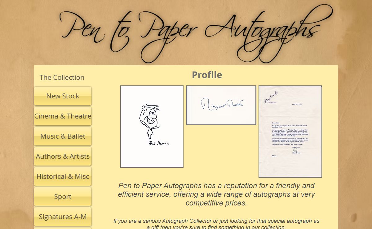 Pen to Paper Autographs