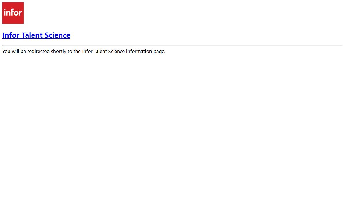 Infor Talent Science - Redirect