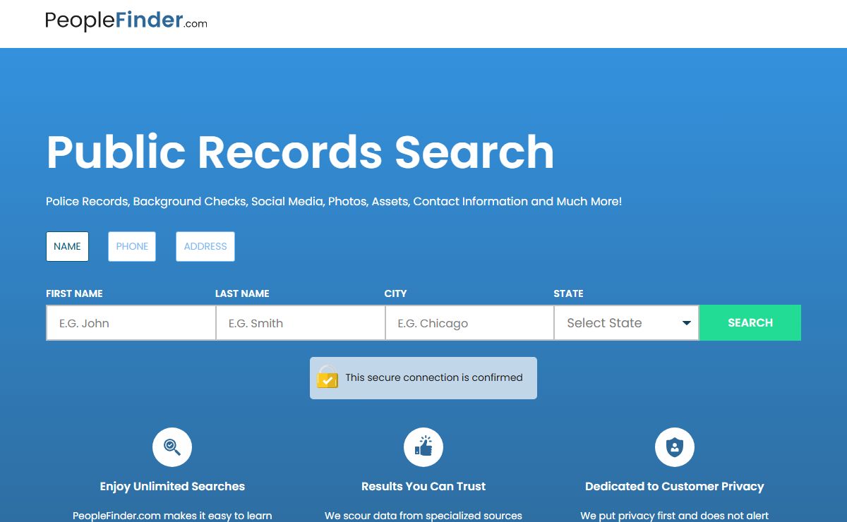 People Finder - People Search, Background Checks & Phone Number Lookup
