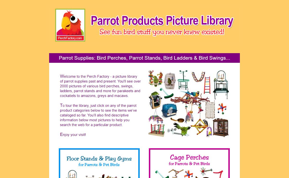 Perch Factory | Parrot Supplies - Parrot Stand - Bird Perches
