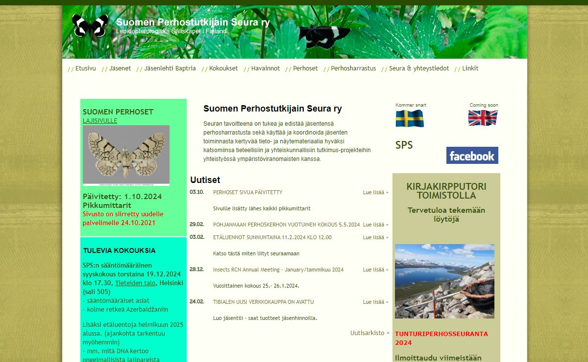 Etusivu -Suomen Perhostutkijain Seura ry