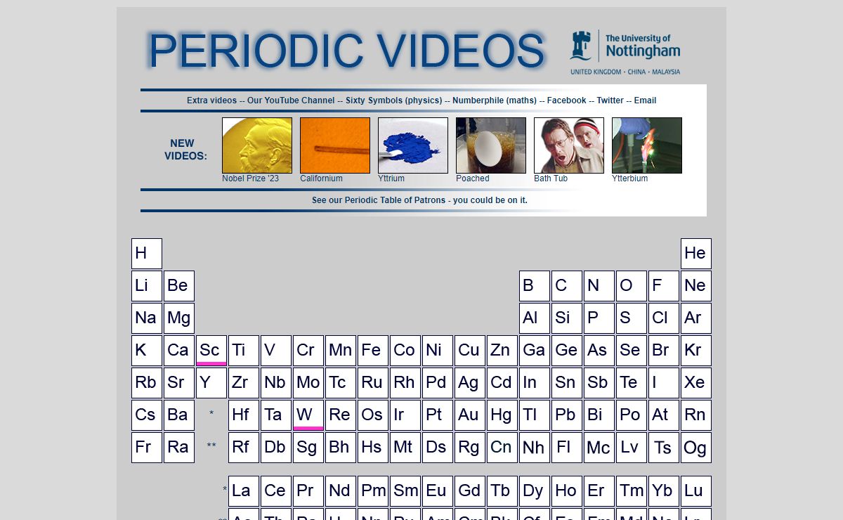 The Periodic Table of Videos - University of Nottingham