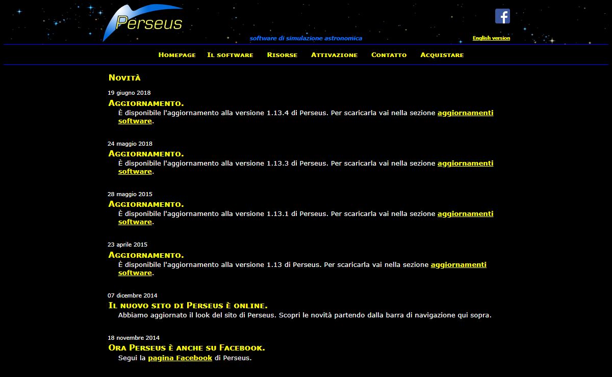 Perseus - software di simulazione astronomica