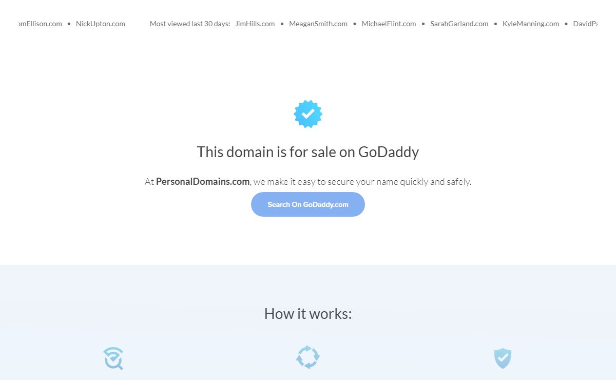 PersonalDomains.com - Buy Your Personal Domain Safely & Easily.