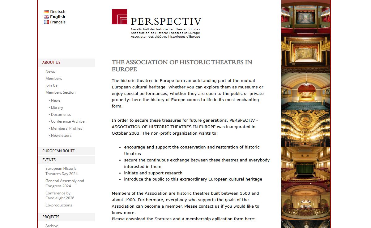 Perspectiv - Gesellschaft der historischen Theater Europas - About Us