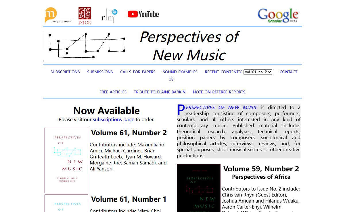 Perspectives of New Music Home Page