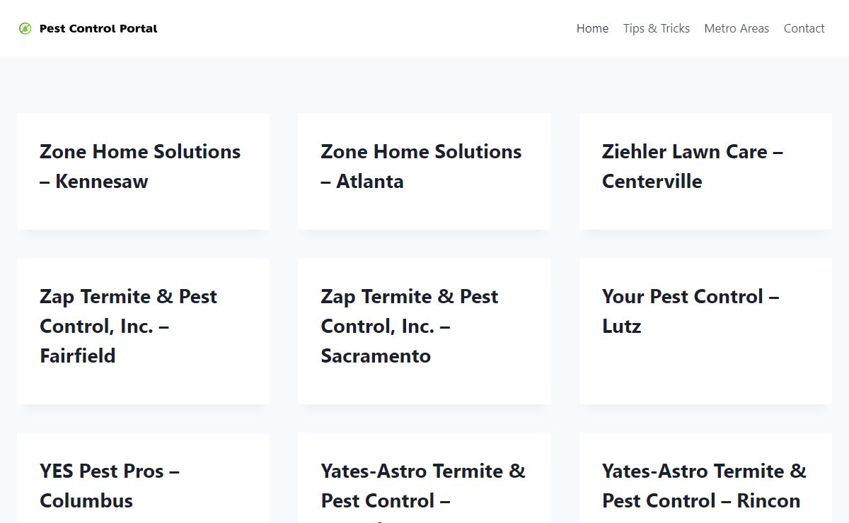 Pest Control Portal - The Best Pest Control Companies in the USA