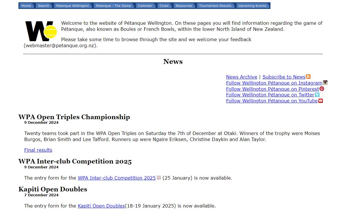 petanque.org.nz - Wellington Pétanque Association Incorporated