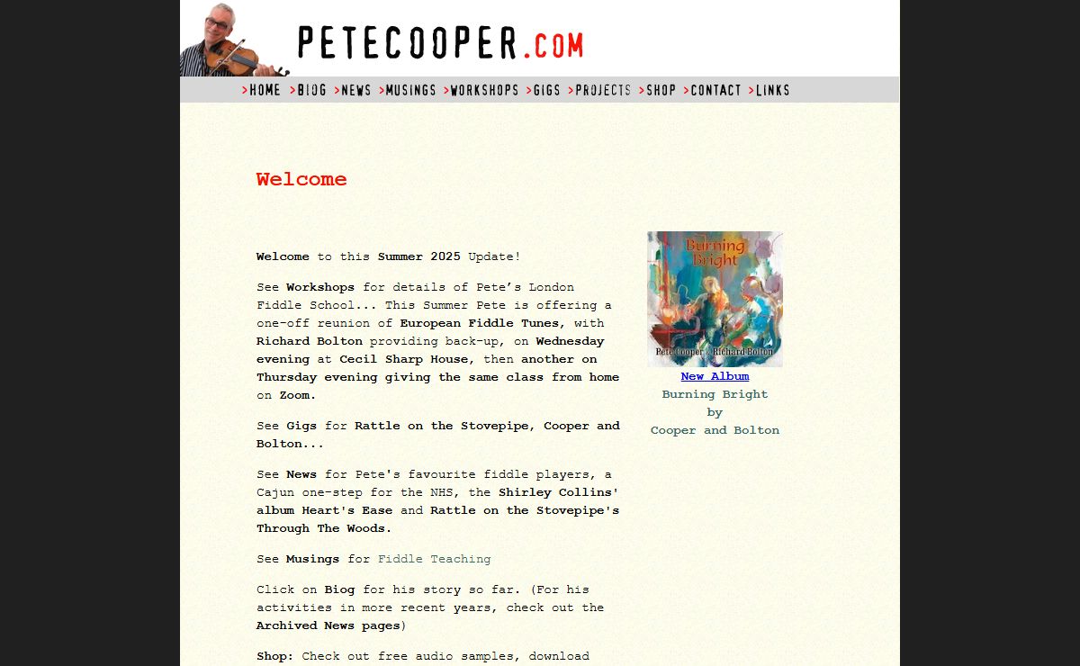 Home Page - Pete Cooper - The London Fiddle School