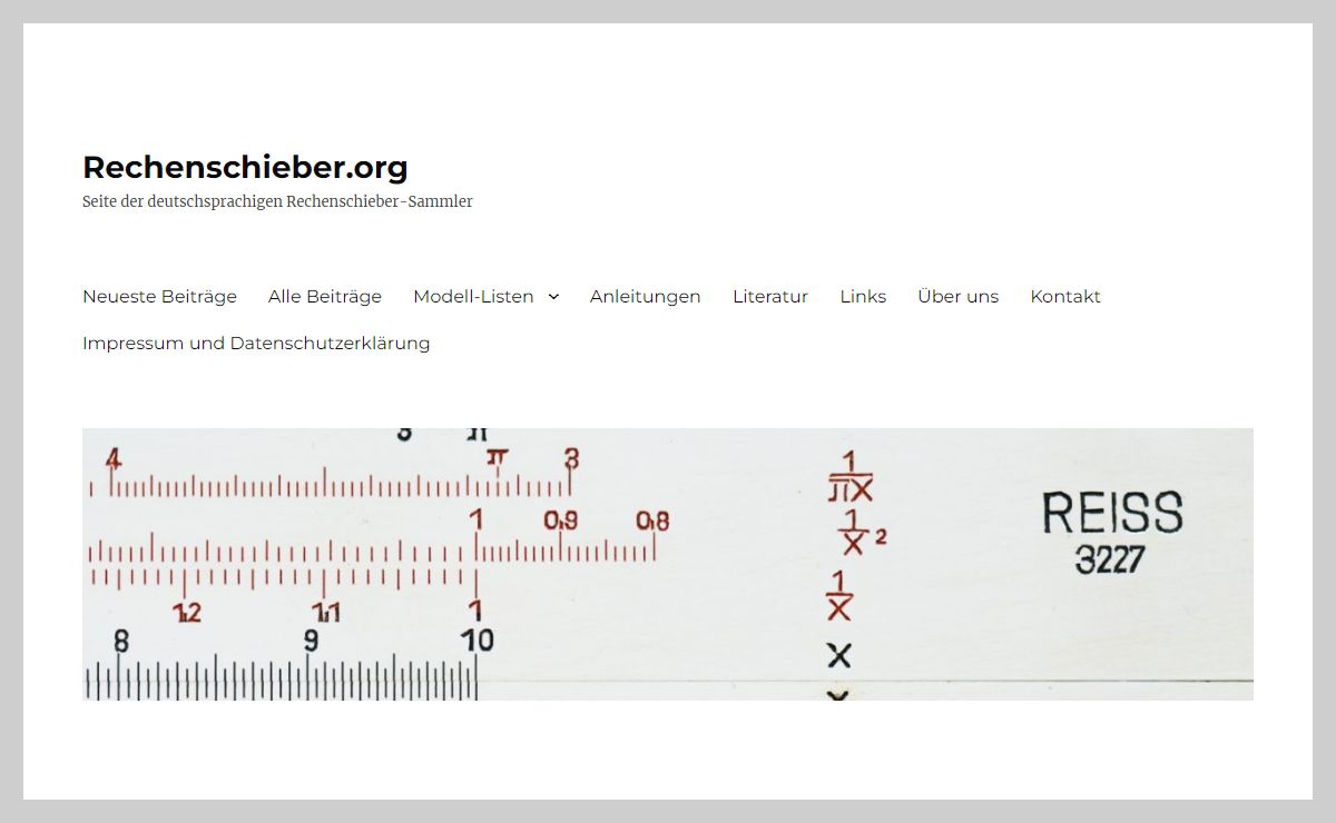 Rechenschieber.org – Seite der deutschsprachigen Rechenschieber-Sammler