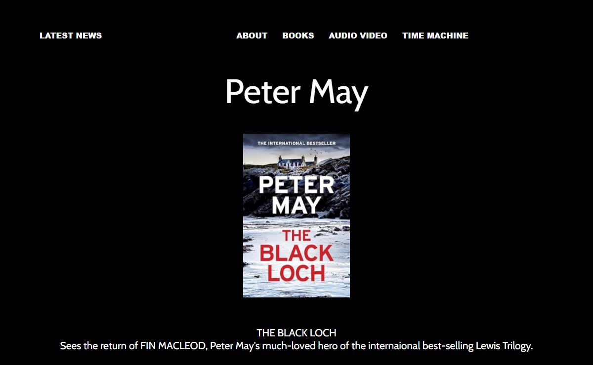 Peter May author home page