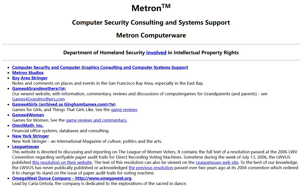 Metron Home Page
