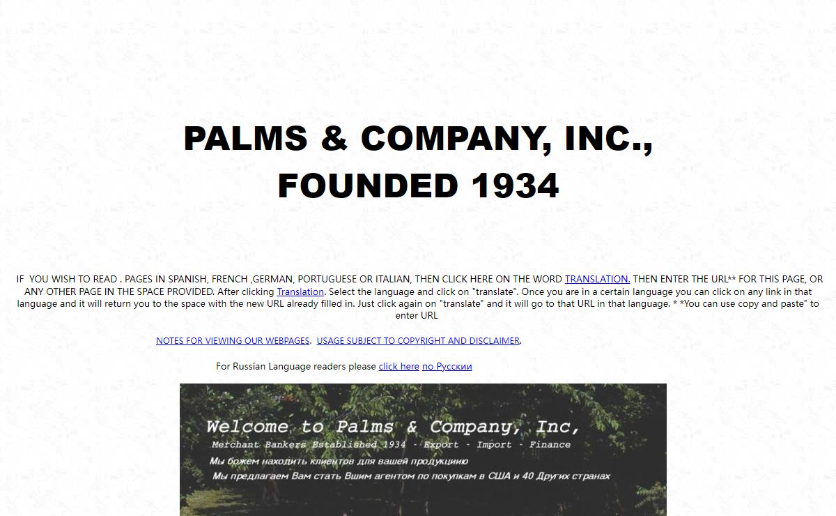 Palms & Company data base and search engine for B2B e-commerce,web design marketing, promotion, trade finance , export, import, EMC services, electronic commerce, buying agent services, barter, start-up, venture capital and advisor services., fur pelt industry, fur agrment industry, Janet Jackson b;ackglama mink spokesperson