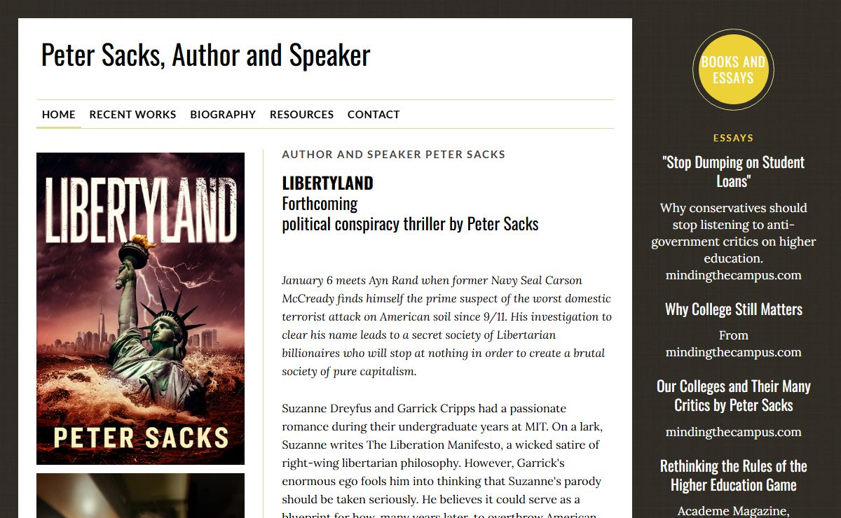 Peter Sacks, Author and Speaker - Author and Speaker Peter Sacks