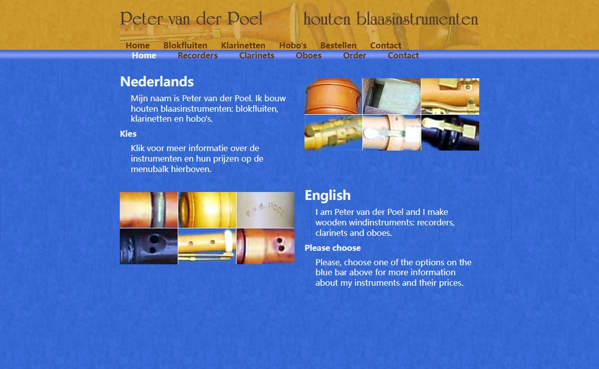 Peter van der Poel, houten blaasinstrumenten, wooden windinstruments