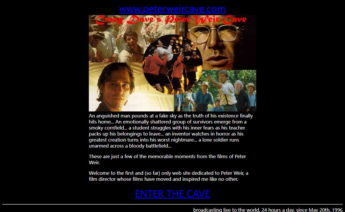 Crazy Dave's Peter Weir Cave