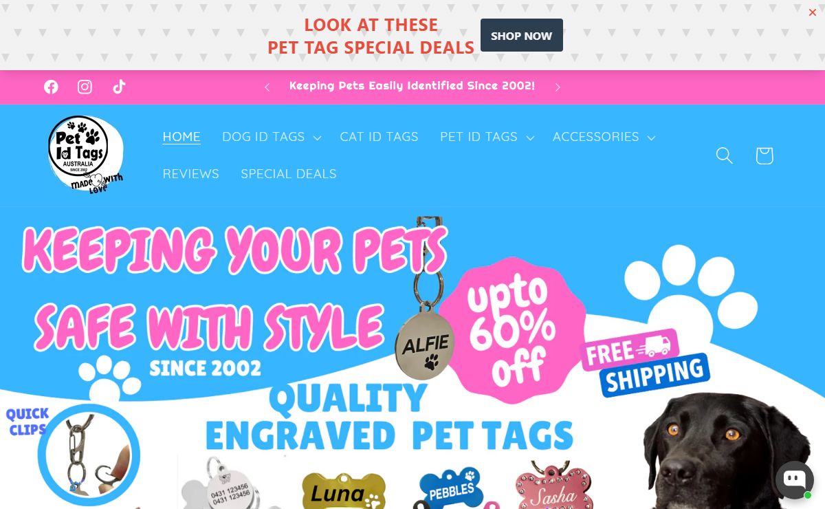 Pet ID Tags Australia | Dog Tags & Cat Tags Engraved