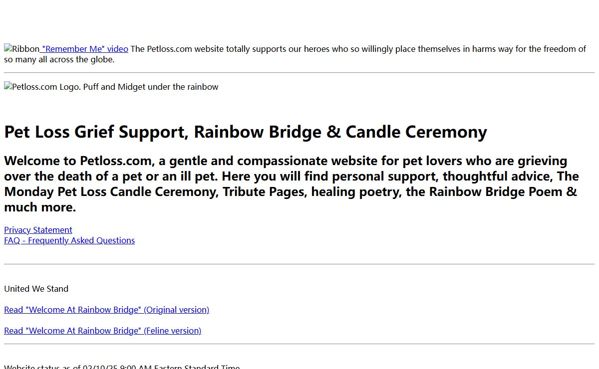 Petloss, Chat Room, Rainbow Bridge, rainbowbridge, Candle Ceremony