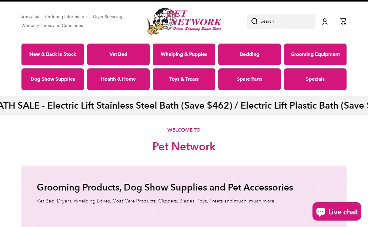Pet Network Online Pet Supplies, Vet Bed, Dog Show & Grooming Products – PetNetwork