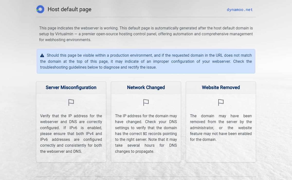 dynamoo.net — Host default page
