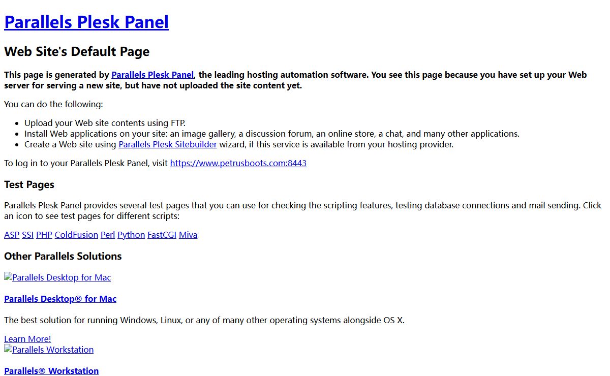 Domain Default page