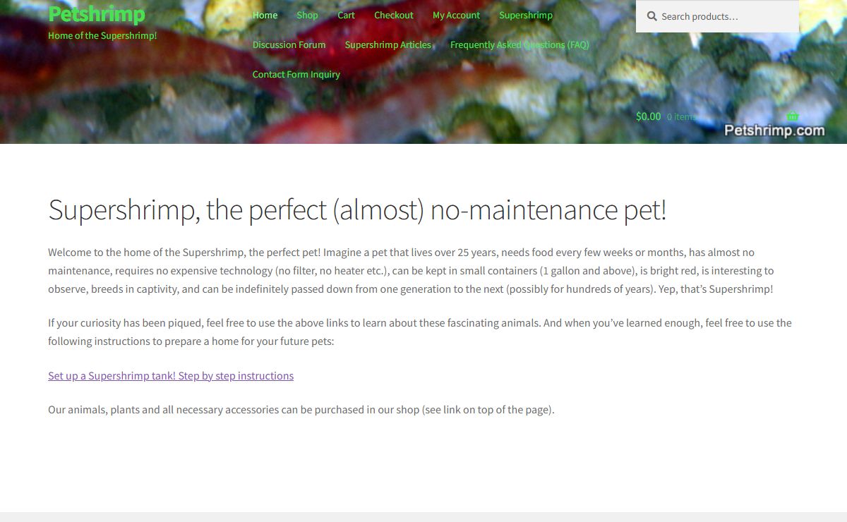 Petshrimp – Home of the Supershrimp!
