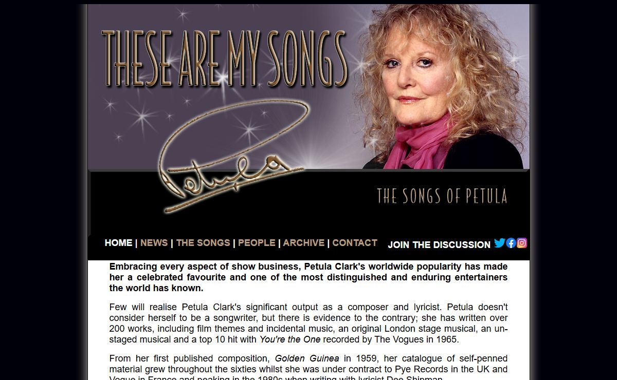 PETULA CLARK :: THESE ARE MY SONGS :: THE SONGS OF PETULA