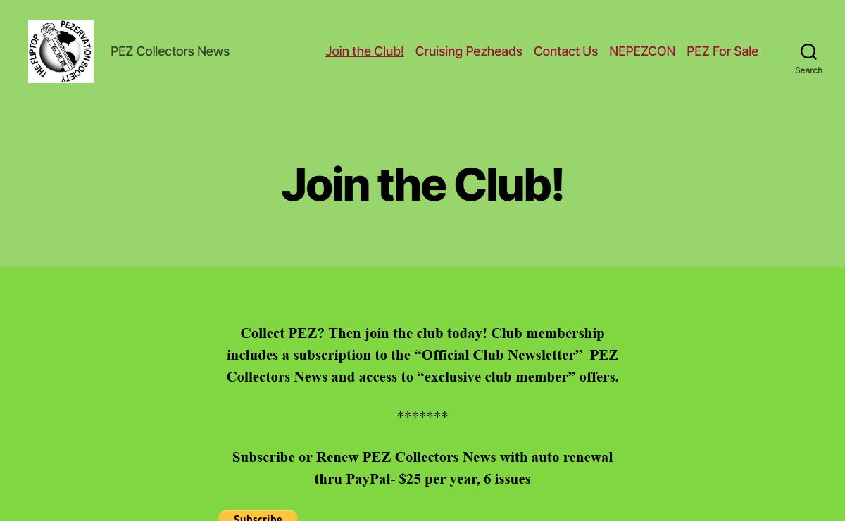 Join the Club! - PEZ Club