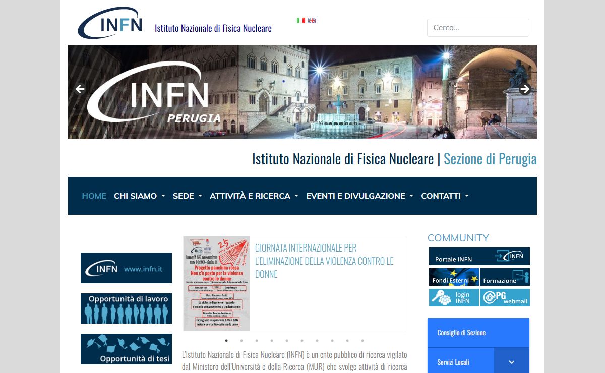 INFN – Sezione di Perugia – Istituto Nazionale di Fisica Nucleare | Sezione di Perugia