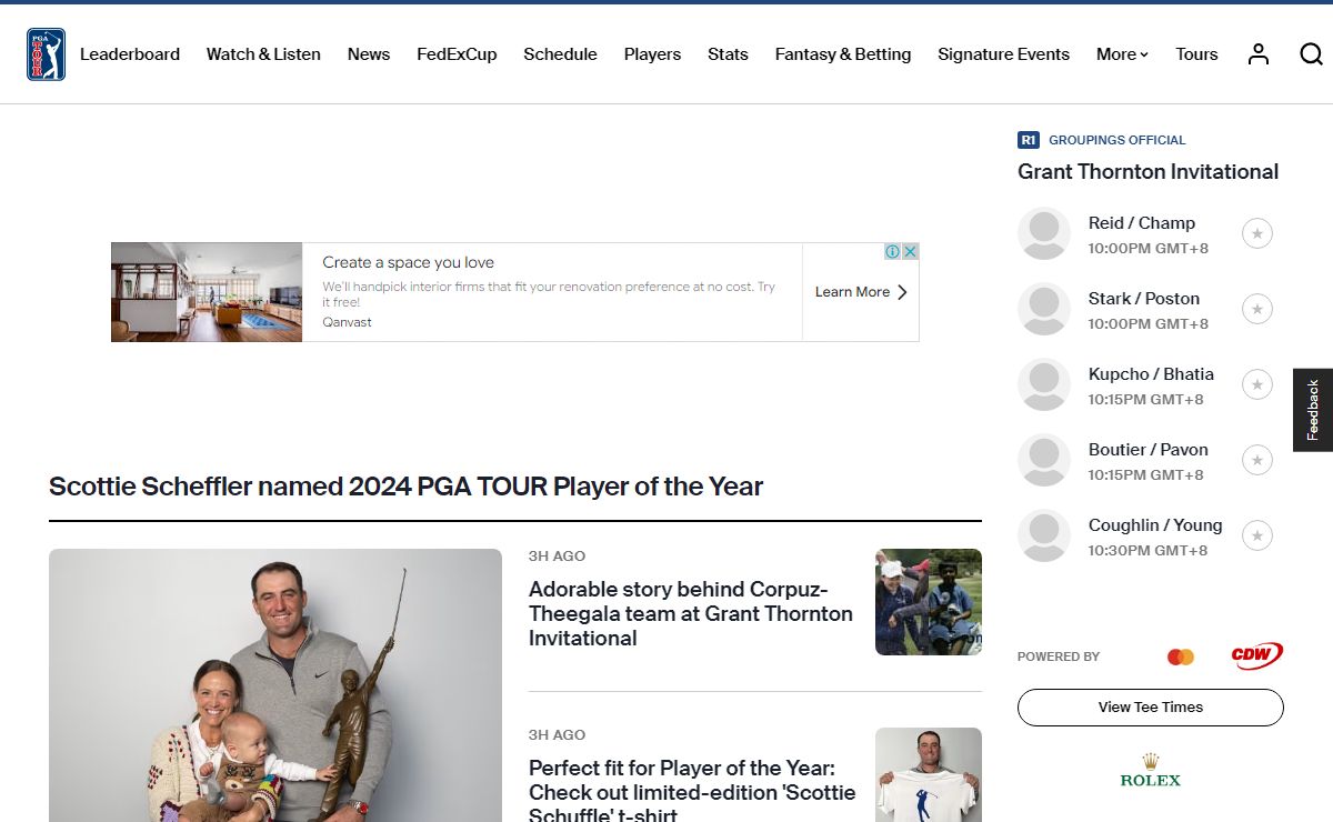 PGATOUR.COM - Official Home of Golf and the FedExCup - PGA TOUR