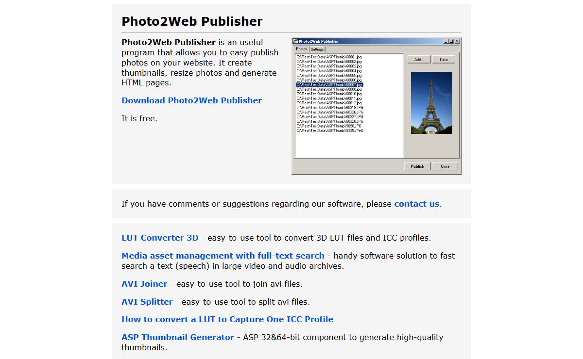 Photo2Web Publisher