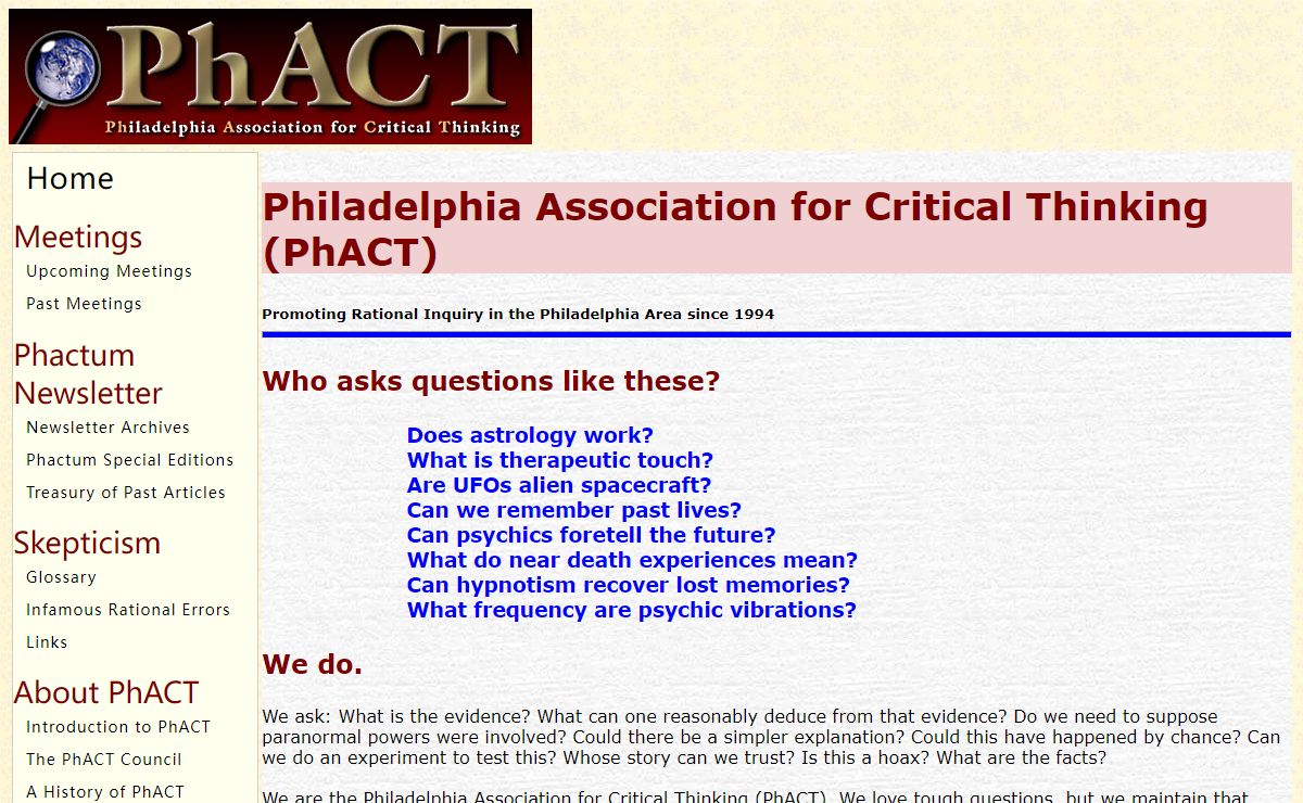 Philadelphia Association for Critical Thinking