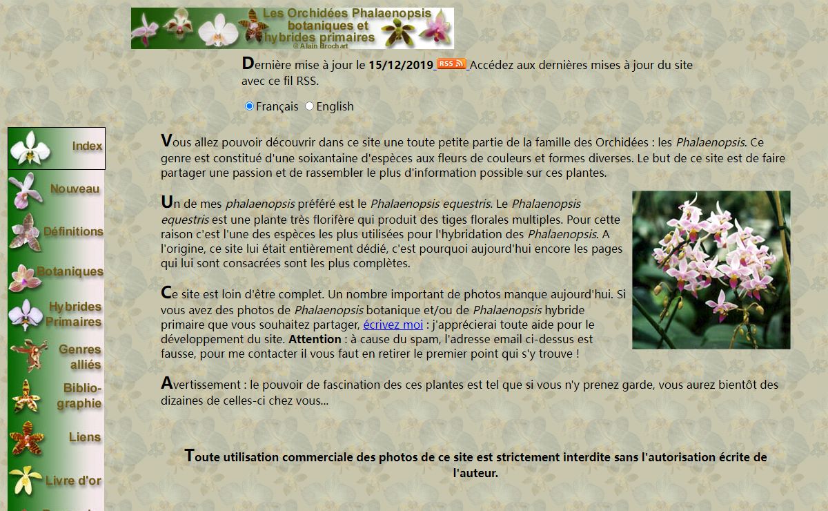 Les Orchidées Phalaenopsis botaniques et hybrides primaires
