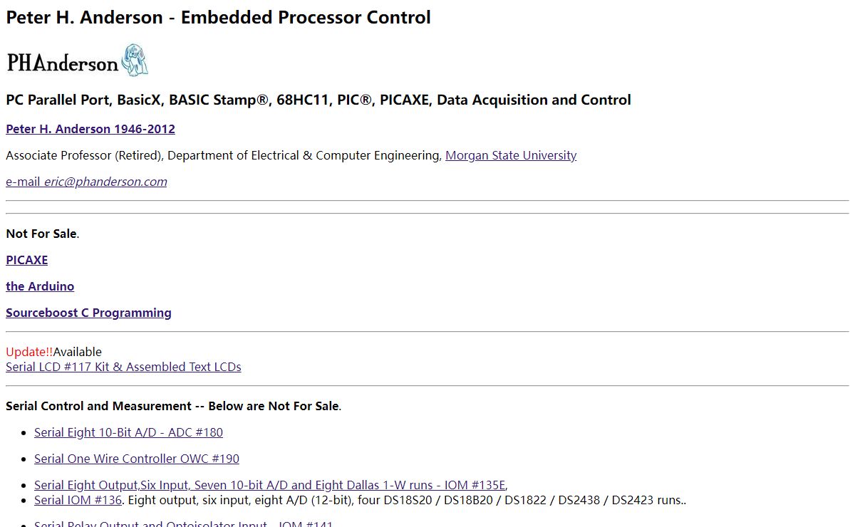 Peter H. Anderson - Embedded Processor Control