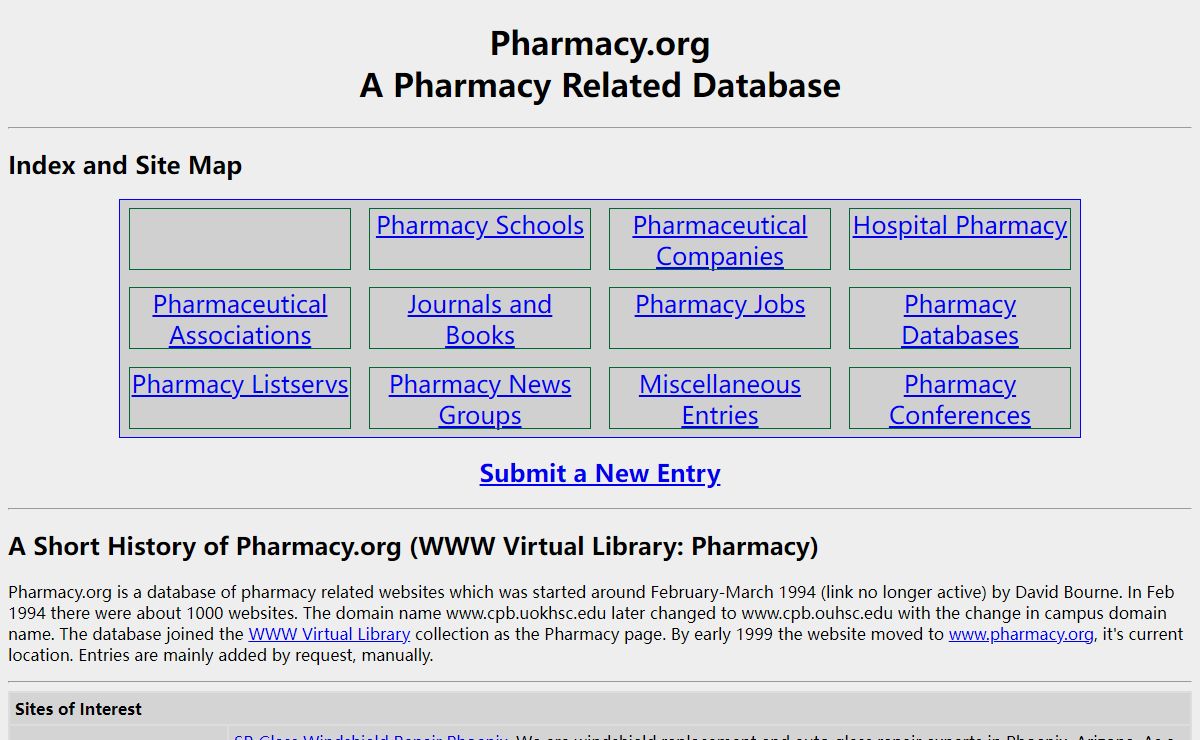 The World-Wide Web Virtual Library: Pharmacy