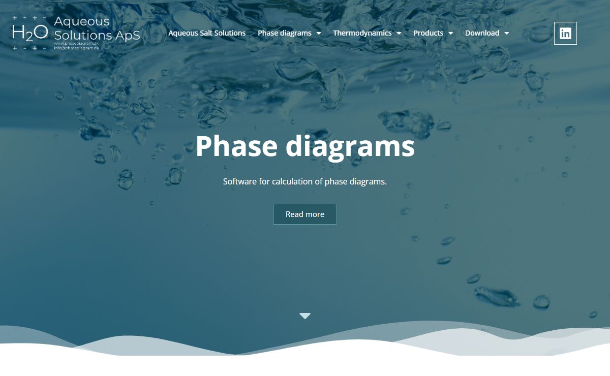 Calculation of salt precipitation and phase diagrams : Phasediagram