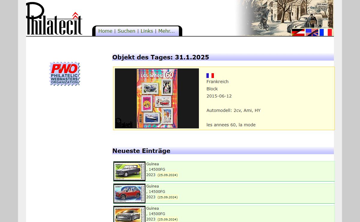 Philatecit - Citroen-Motive auf Briefmarken