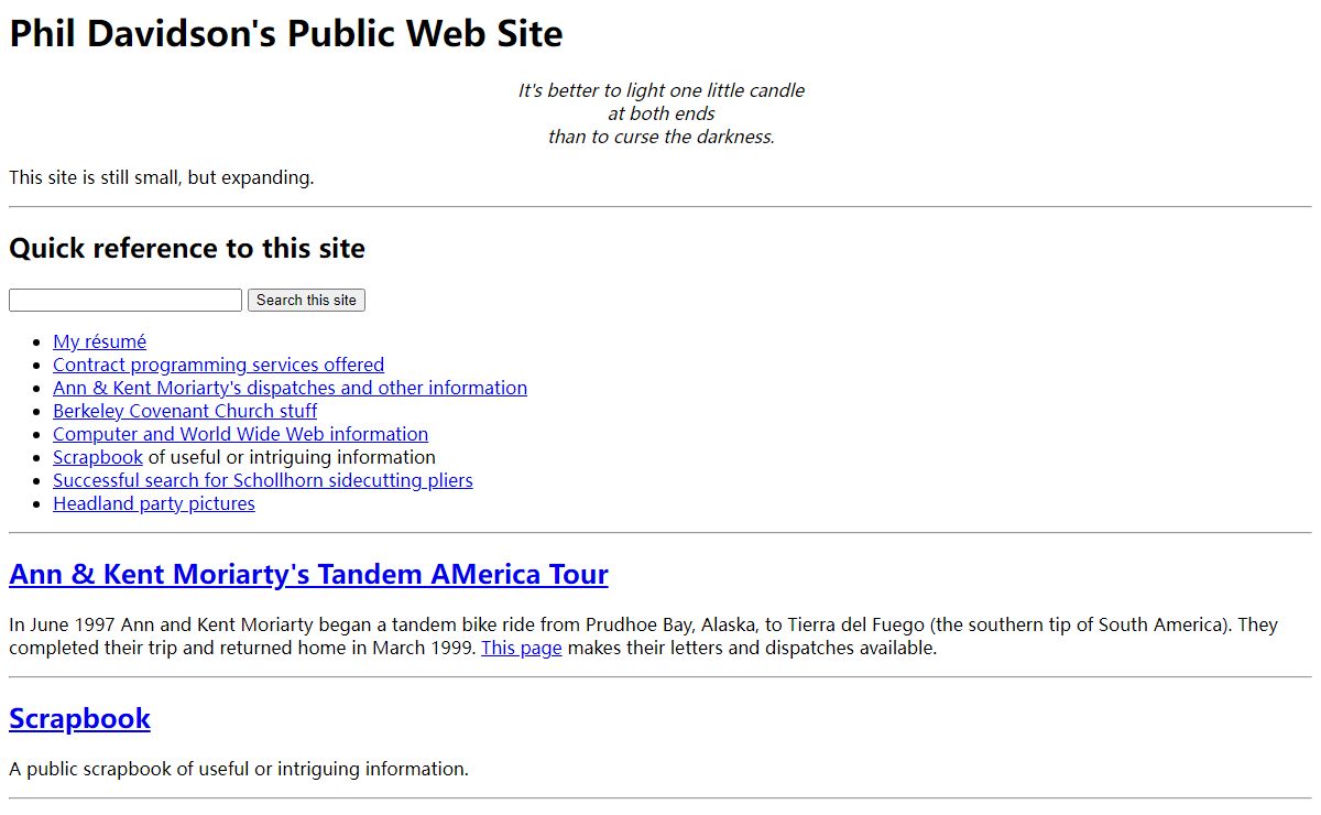 Phil Davidson's public Web site